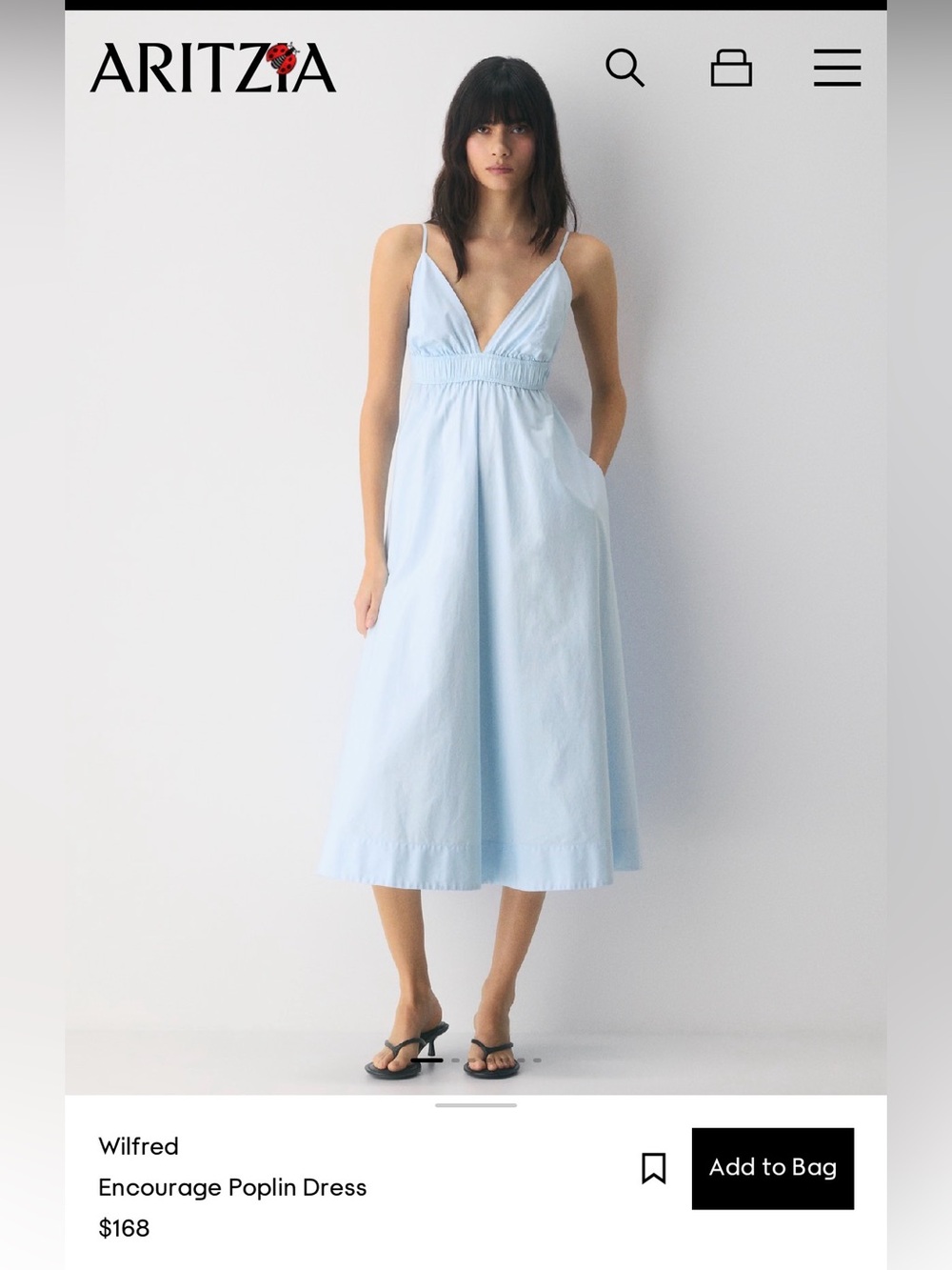 NWT Powder Blue Spaghetti Strap Dress